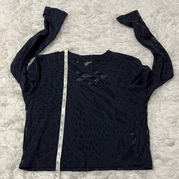 Noli | Dark Navy Cut-Out Mesh Long Sleeve Top - Picture 5 of 5